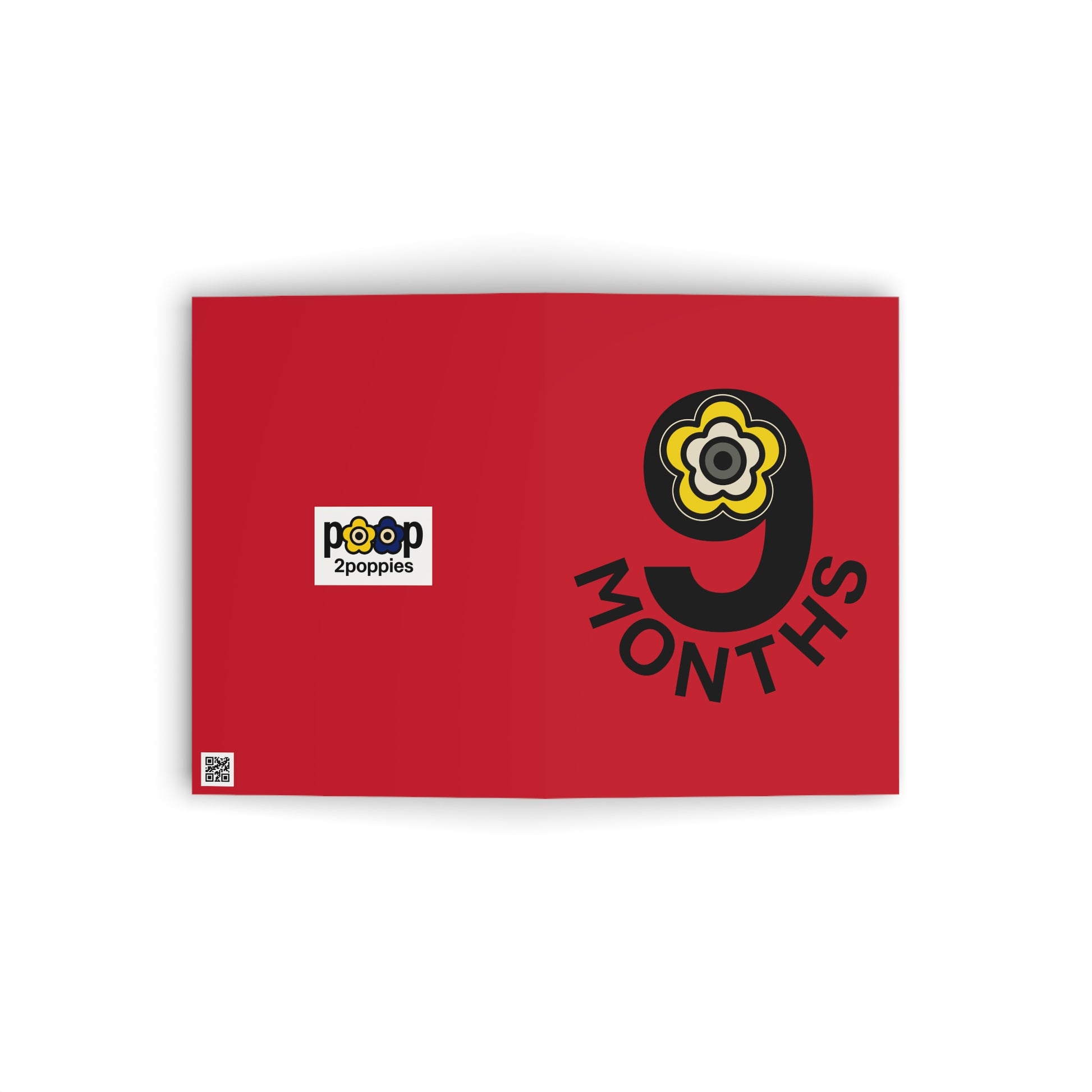 P🌺🌺P2Poppies 9 Months Milestone Greeting Card