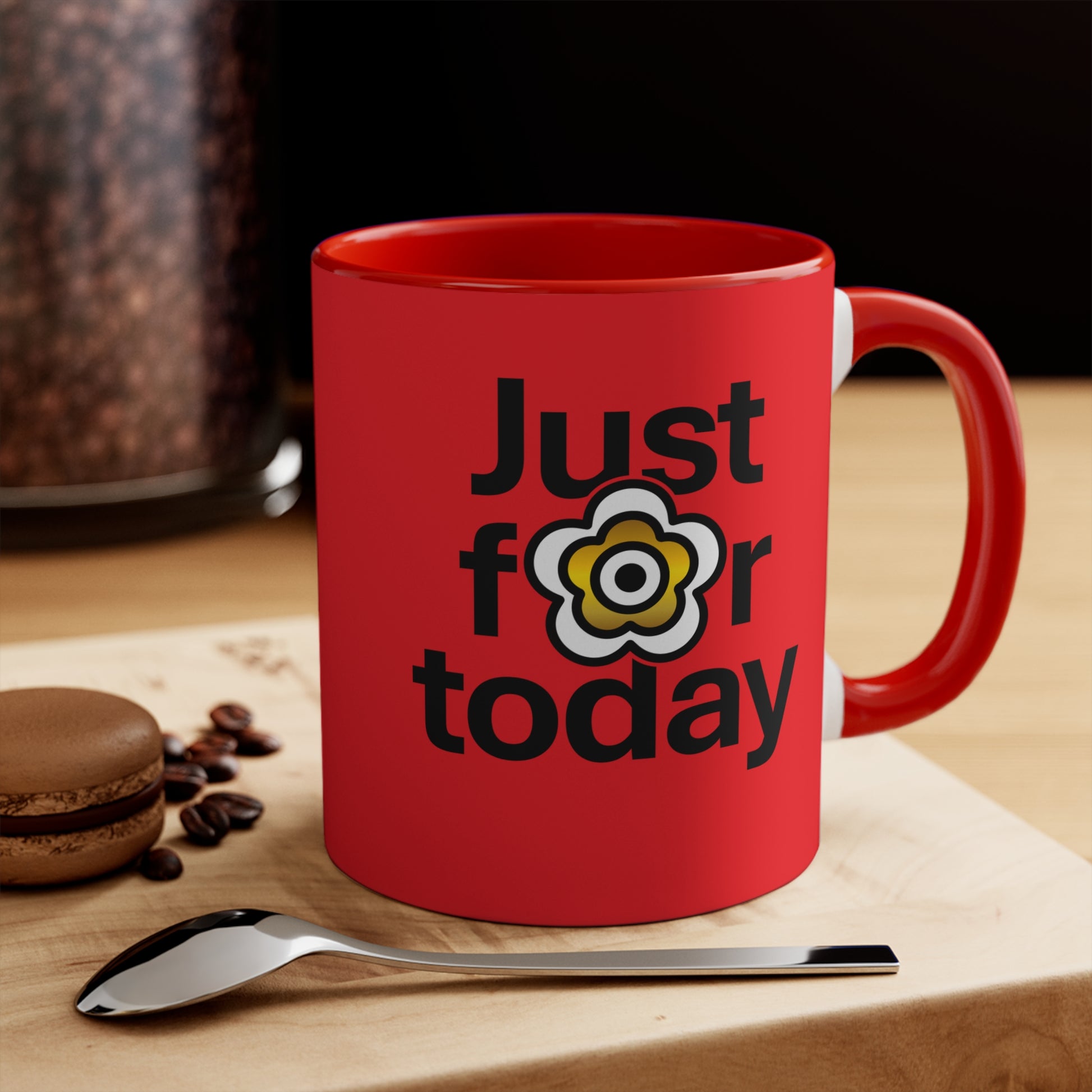 P🌺🌺P2Poppies Just for Today – Motivational Recovery Mug