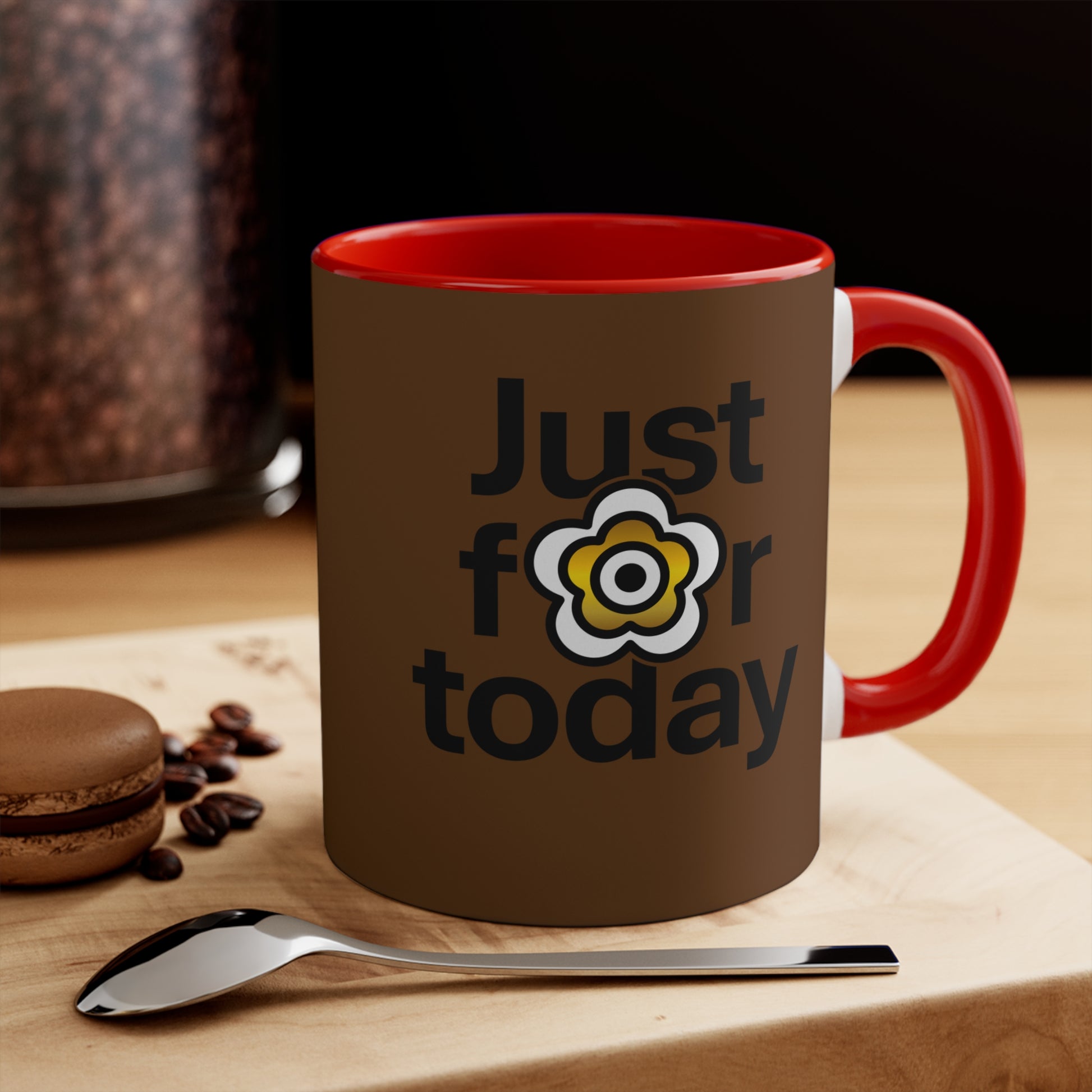 P🌺🌺P2Poppies Just for Today – Motivational Recovery Mug