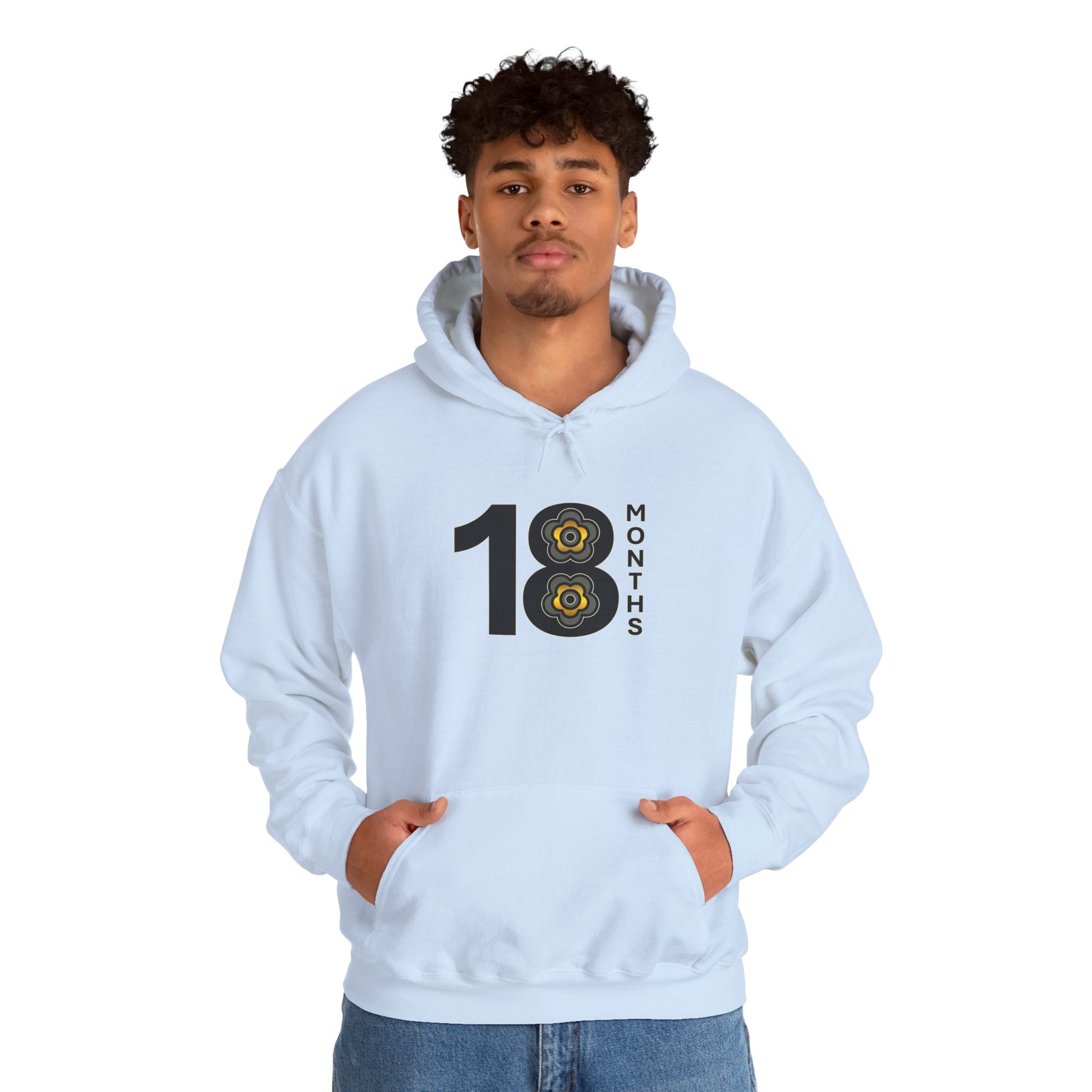 P🌺🌺P2Poppies 18 Months Sober Hoodie – Recovery Milestone Sweatshirt