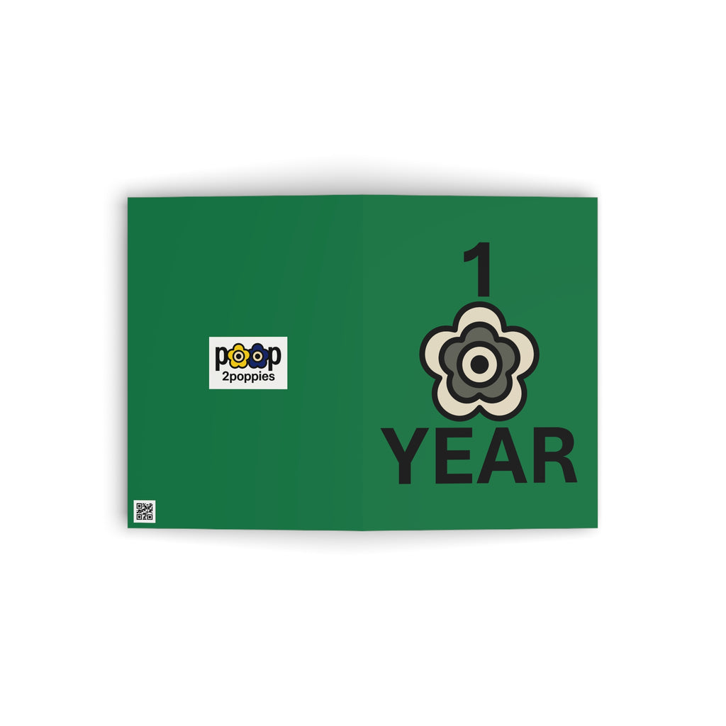 P🌺🌺P2Poppies 1 Year Milestone Greeting Card