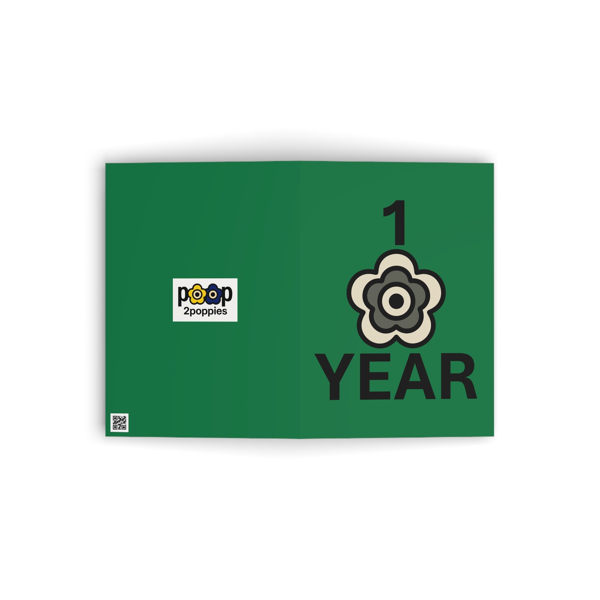 P🌺🌺P2Poppies 1 Year Milestone Greeting Card