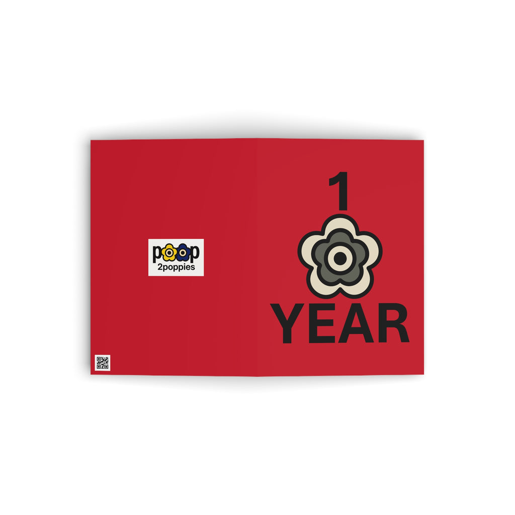 P🌺🌺P2Poppies 1 Year Milestone Greeting Card