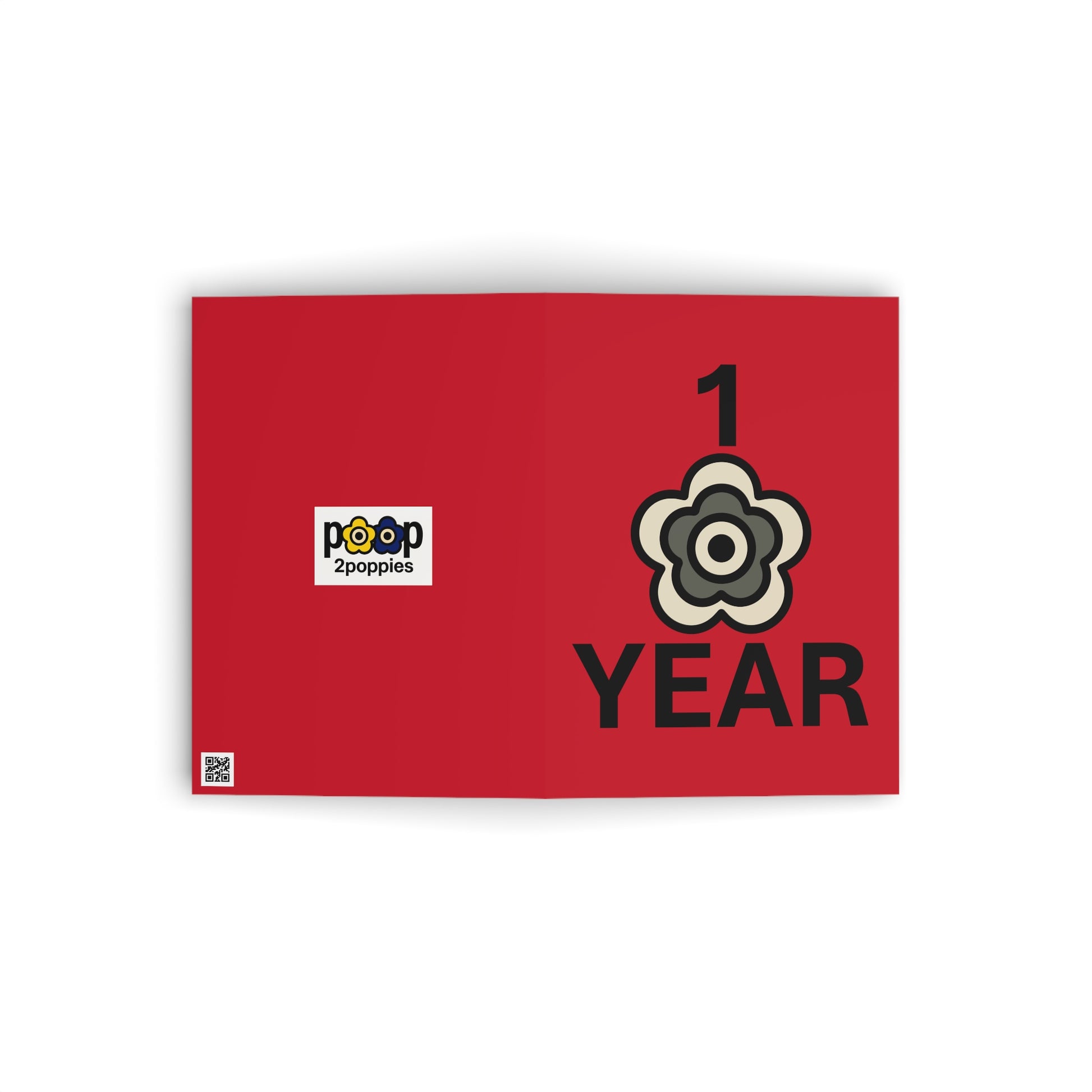 P🌺🌺P2Poppies 1 Year Milestone Greeting Card