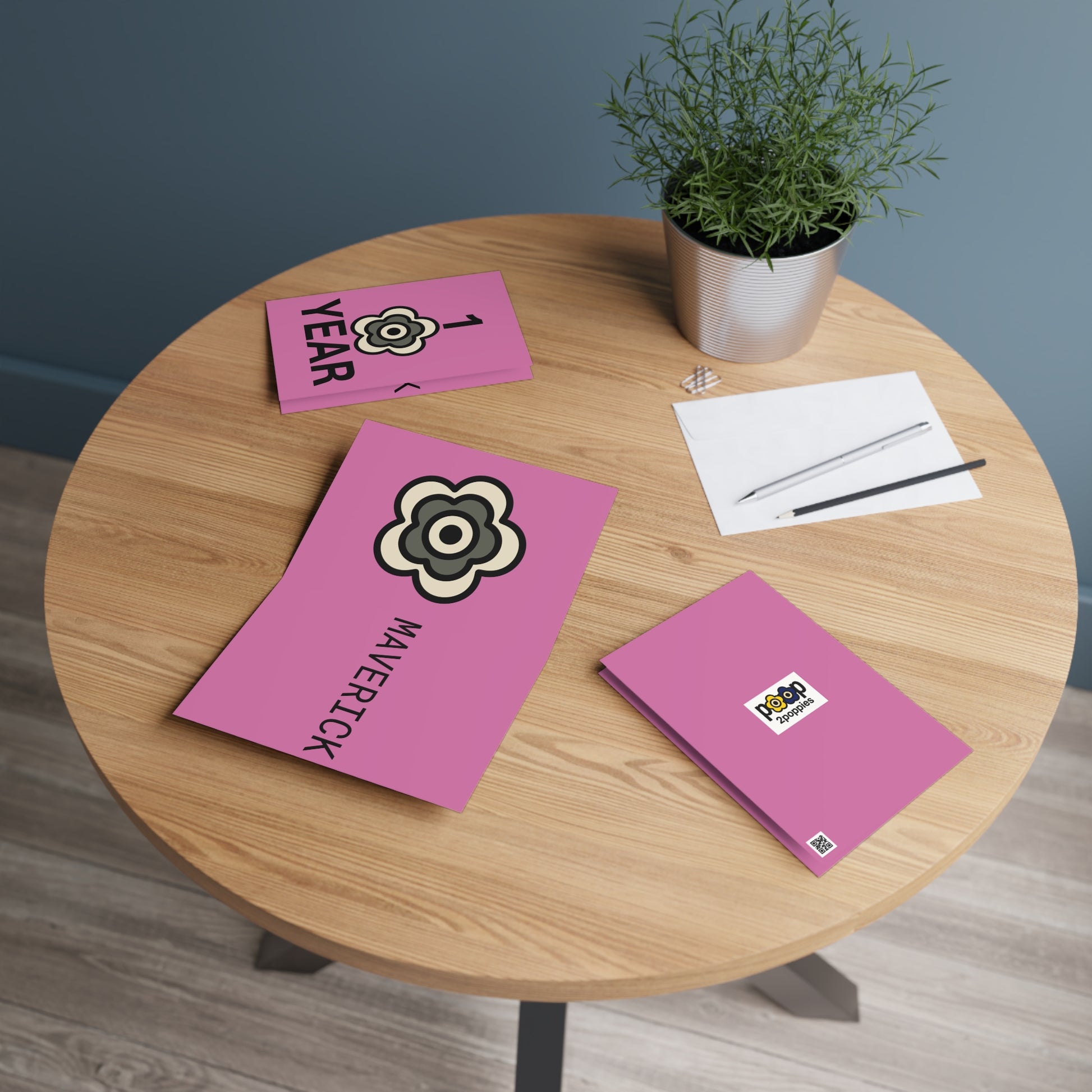 P🌺🌺P2Poppies 1 Year Milestone Greeting Card