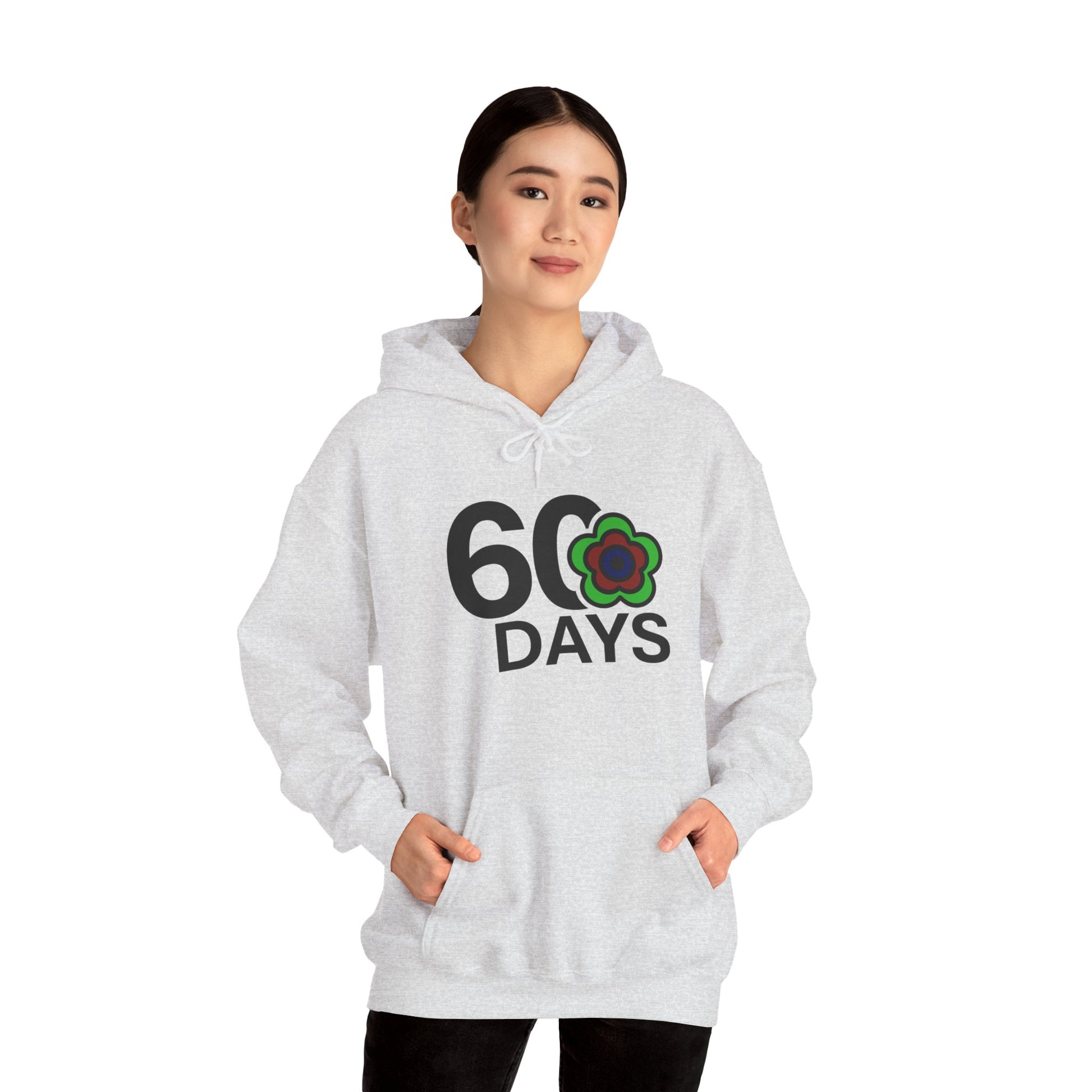 P🌺🌺P2Poppies 60 Days Sober Hoodie – Recovery Milestone Sweatshirt