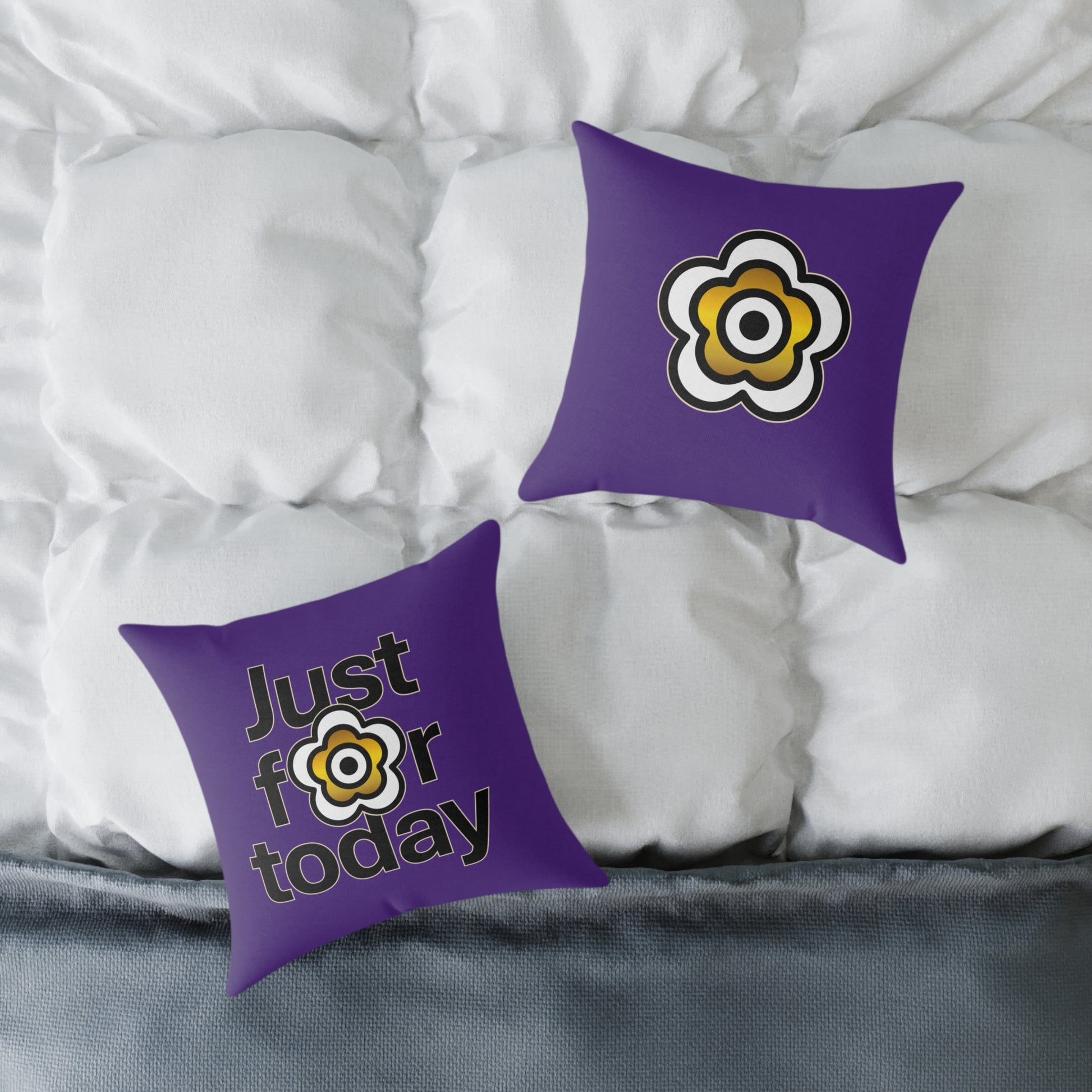 P🌺🌺P2Poppies Just for Today 16" x 16" Cushion – Recovery Inspiration Pillow