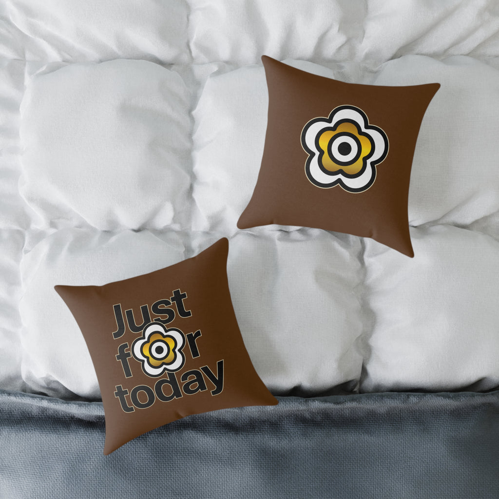 P🌺🌺P2Poppies Just for Today 16" x 16" Cushion – Recovery Inspiration Pillow