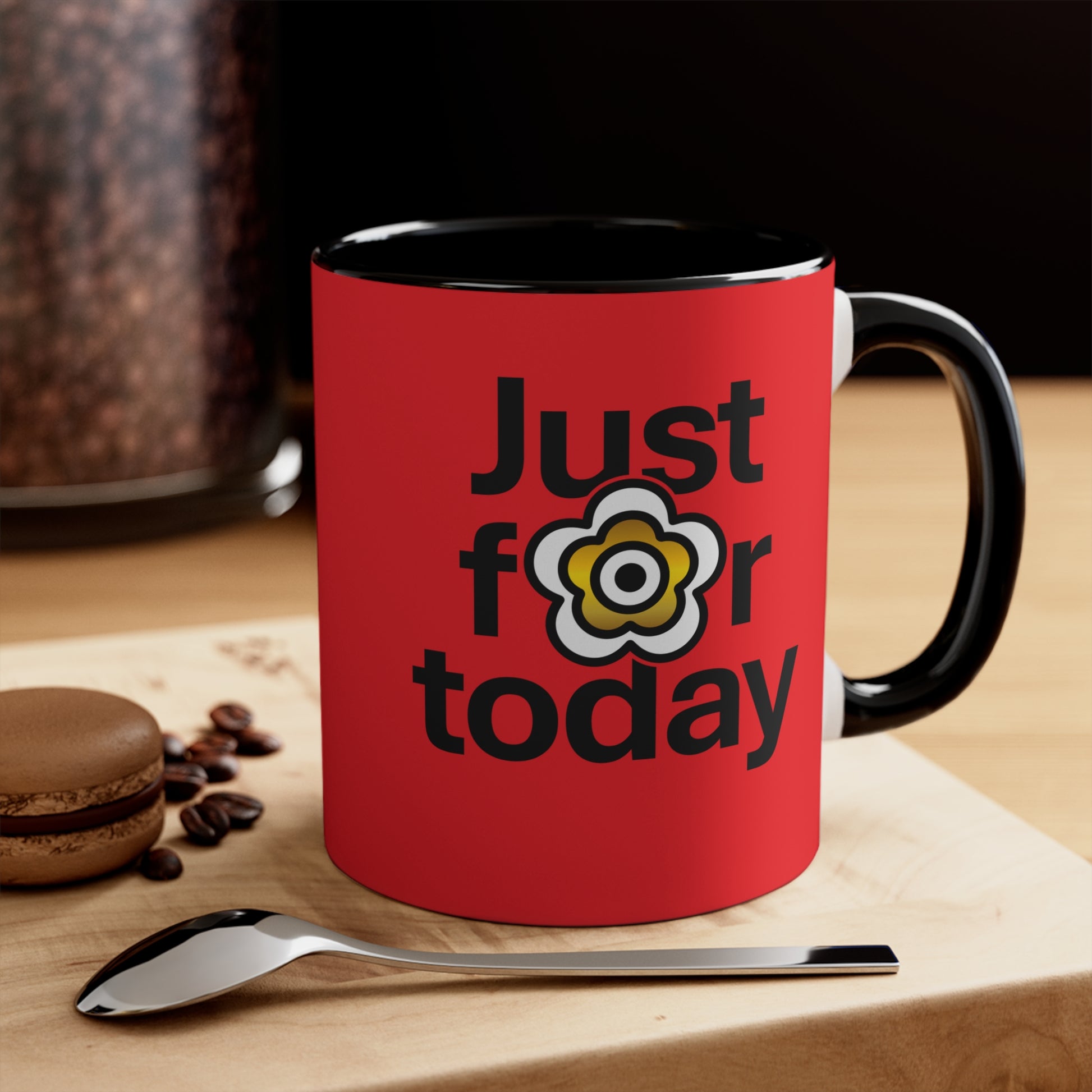 P🌺🌺P2Poppies Just for Today – Motivational Recovery Mug