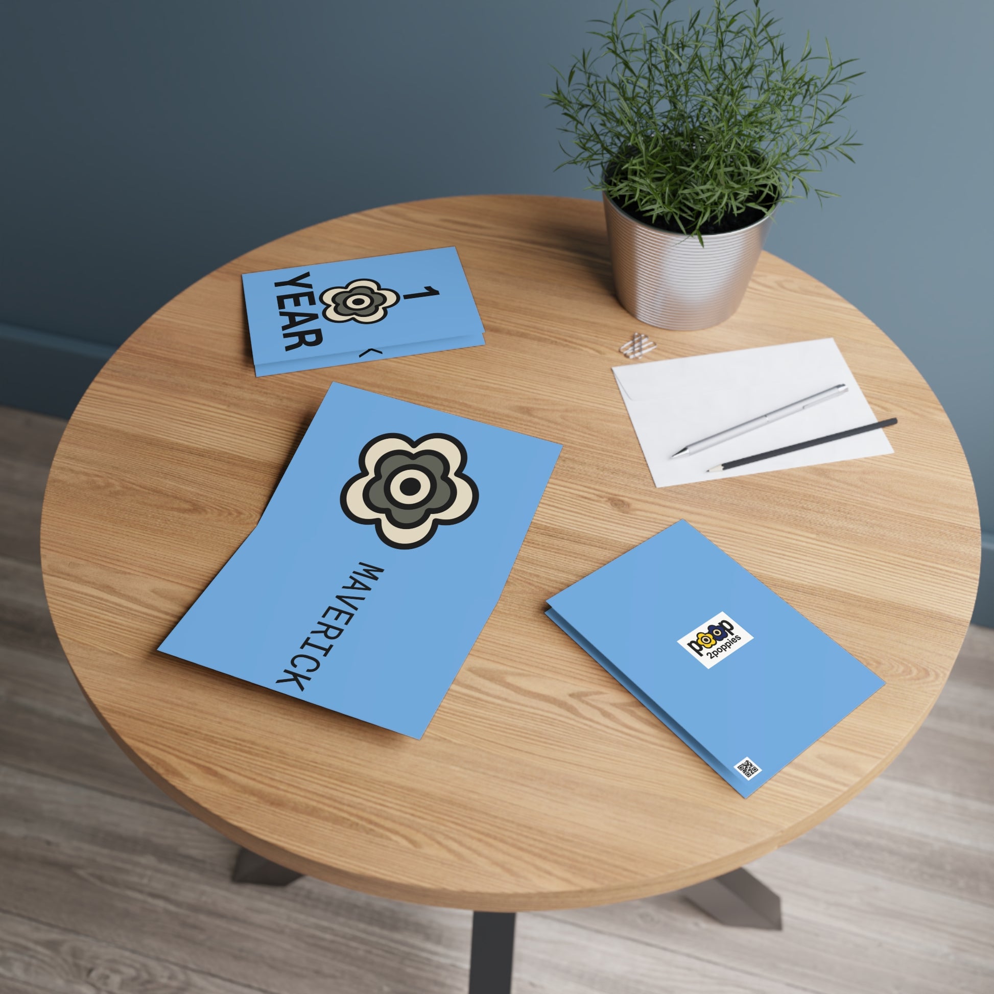 P🌺🌺P2Poppies 1 Year Milestone Greeting Card