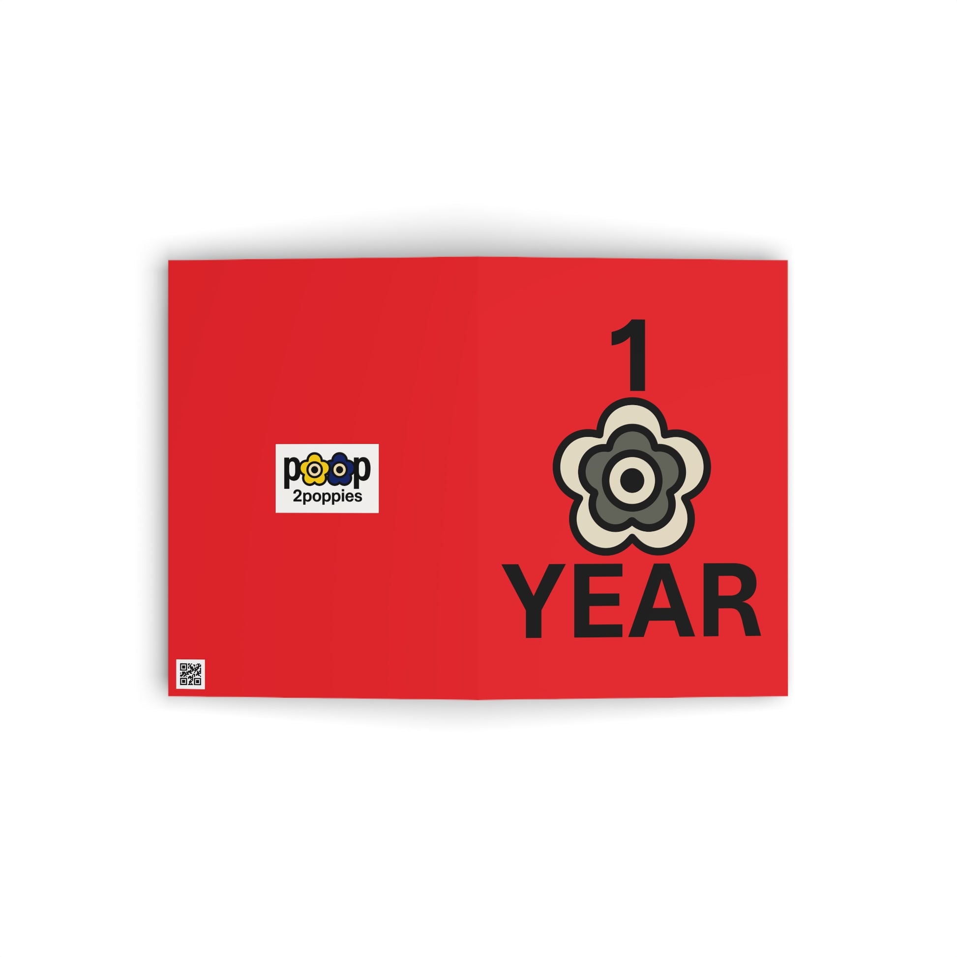 P🌺🌺P2Poppies 1 Year Milestone Greeting Card