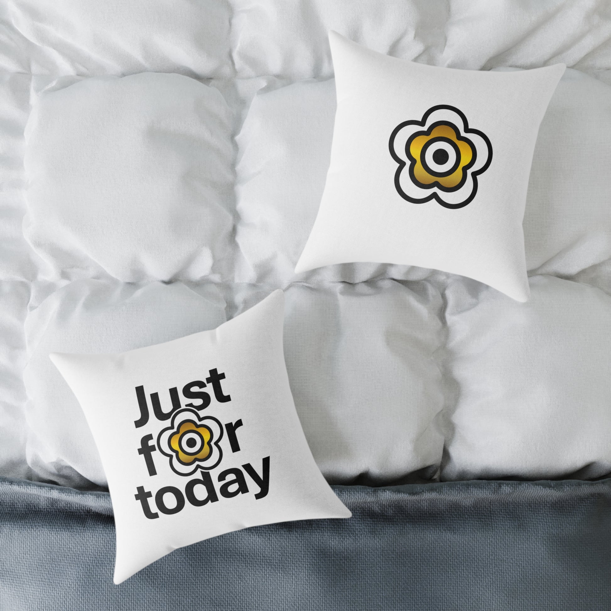 P🌺🌺P2Poppies Just for Today 18" x 18" Cushion – Recovery Inspiration Pillow