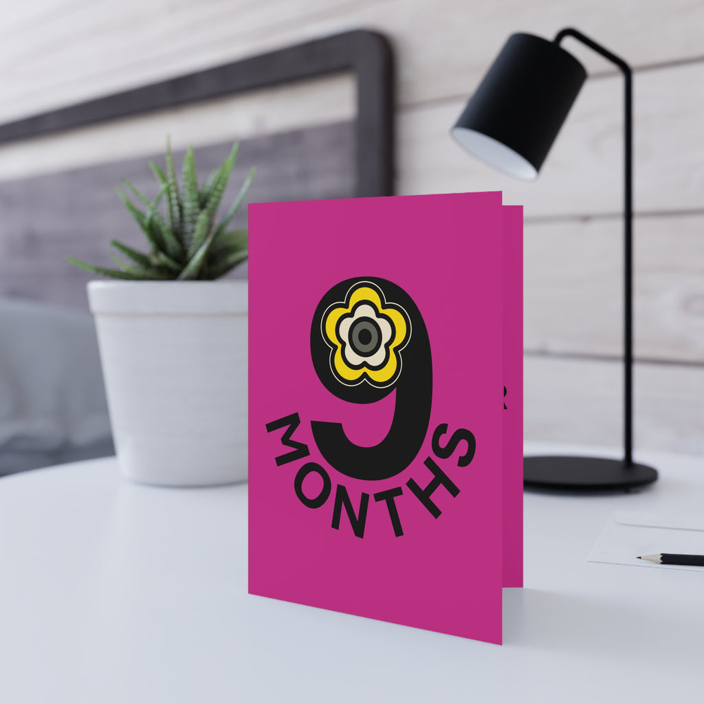 P🌺🌺P2Poppies 9 Months Milestone Greeting Card