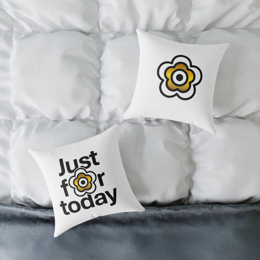 P🌺🌺P2Poppies Just for Today 16" x 16" Cushion – Recovery Inspiration Pillow