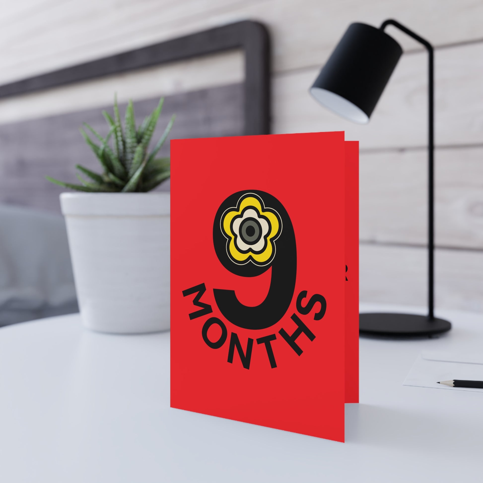 P🌺🌺P2Poppies 9 Months Milestone Greeting Card