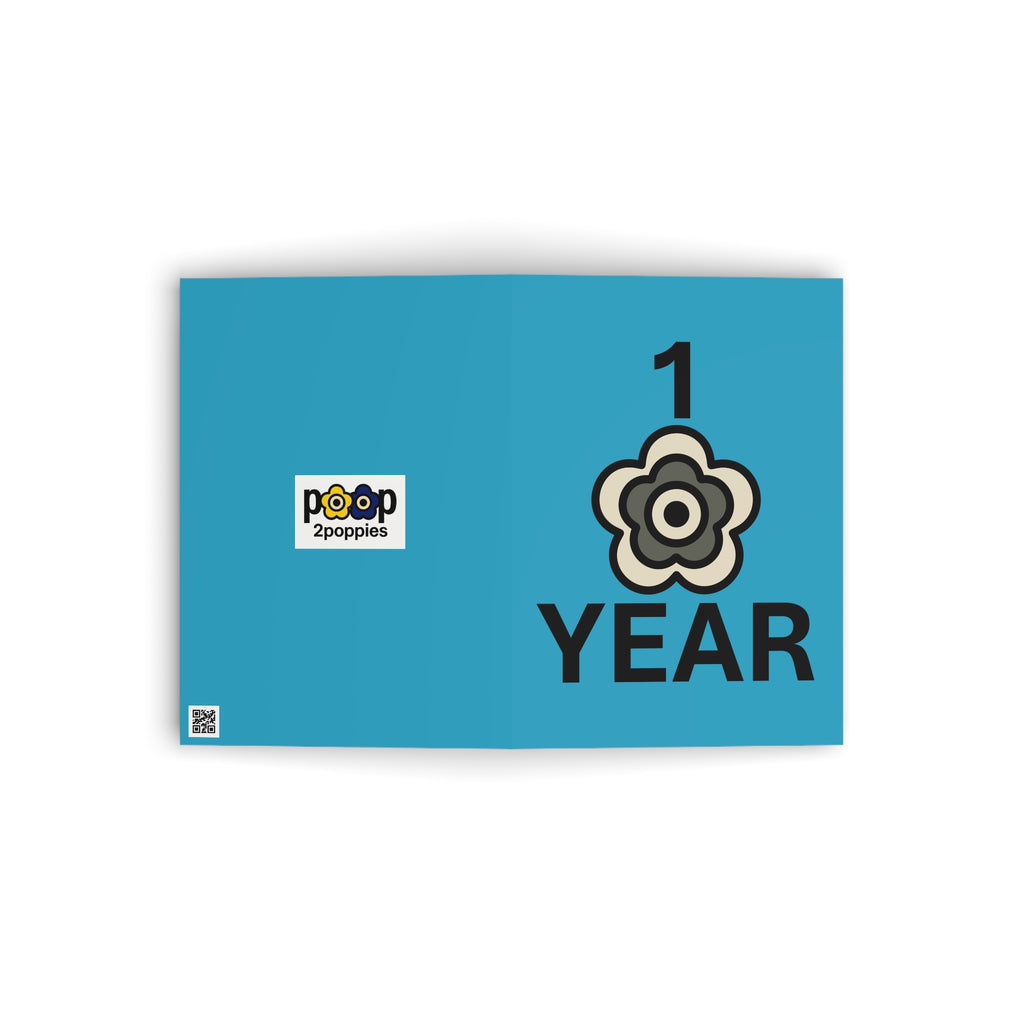 P🌺🌺P2Poppies 1 Year Milestone Greeting Card