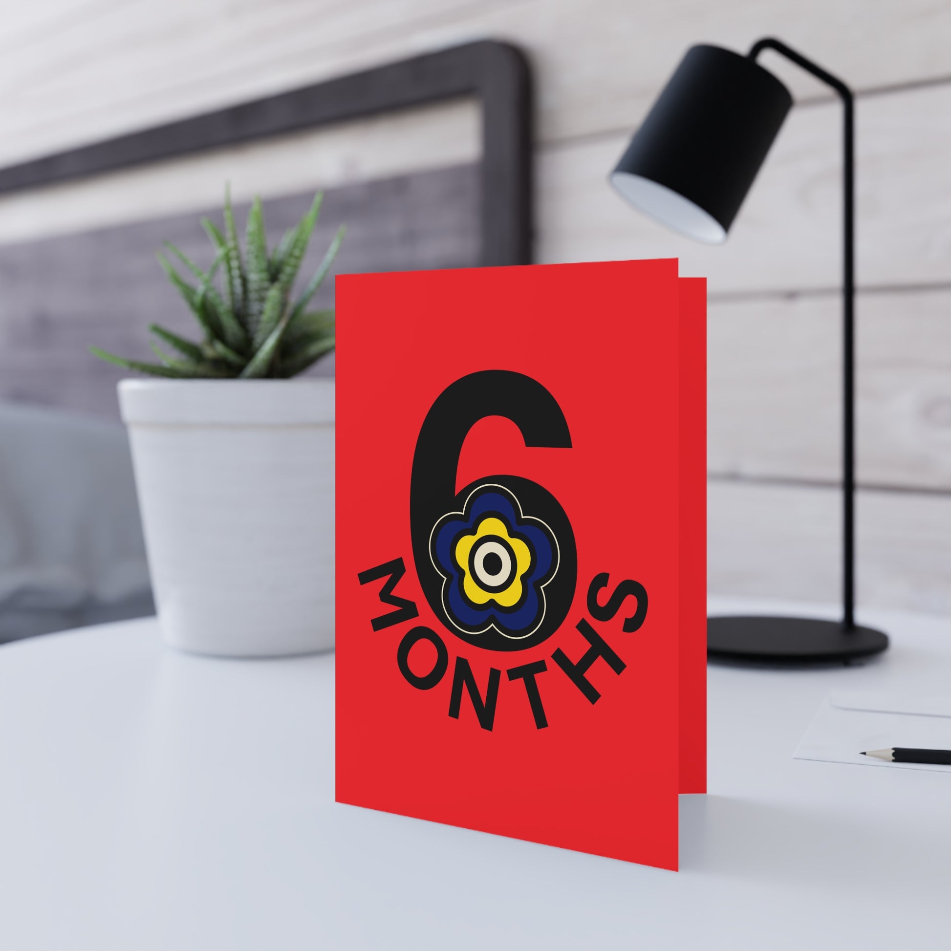 P🌺🌺P2Poppies 6 Months Milestone Greeting Card