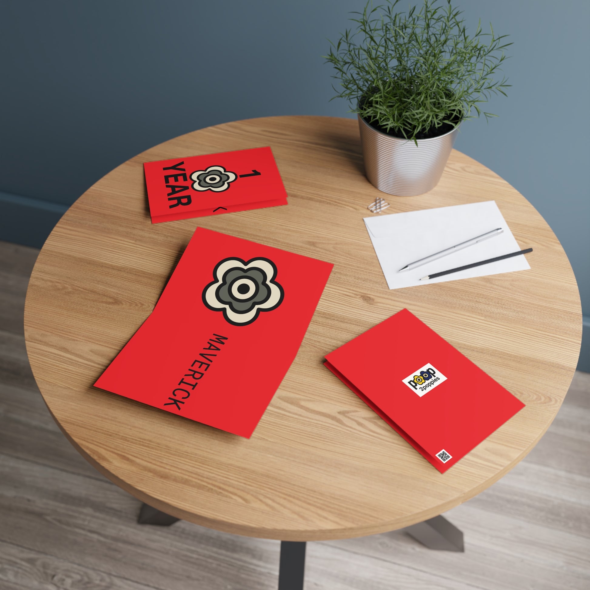 P🌺🌺P2Poppies 1 Year Milestone Greeting Card