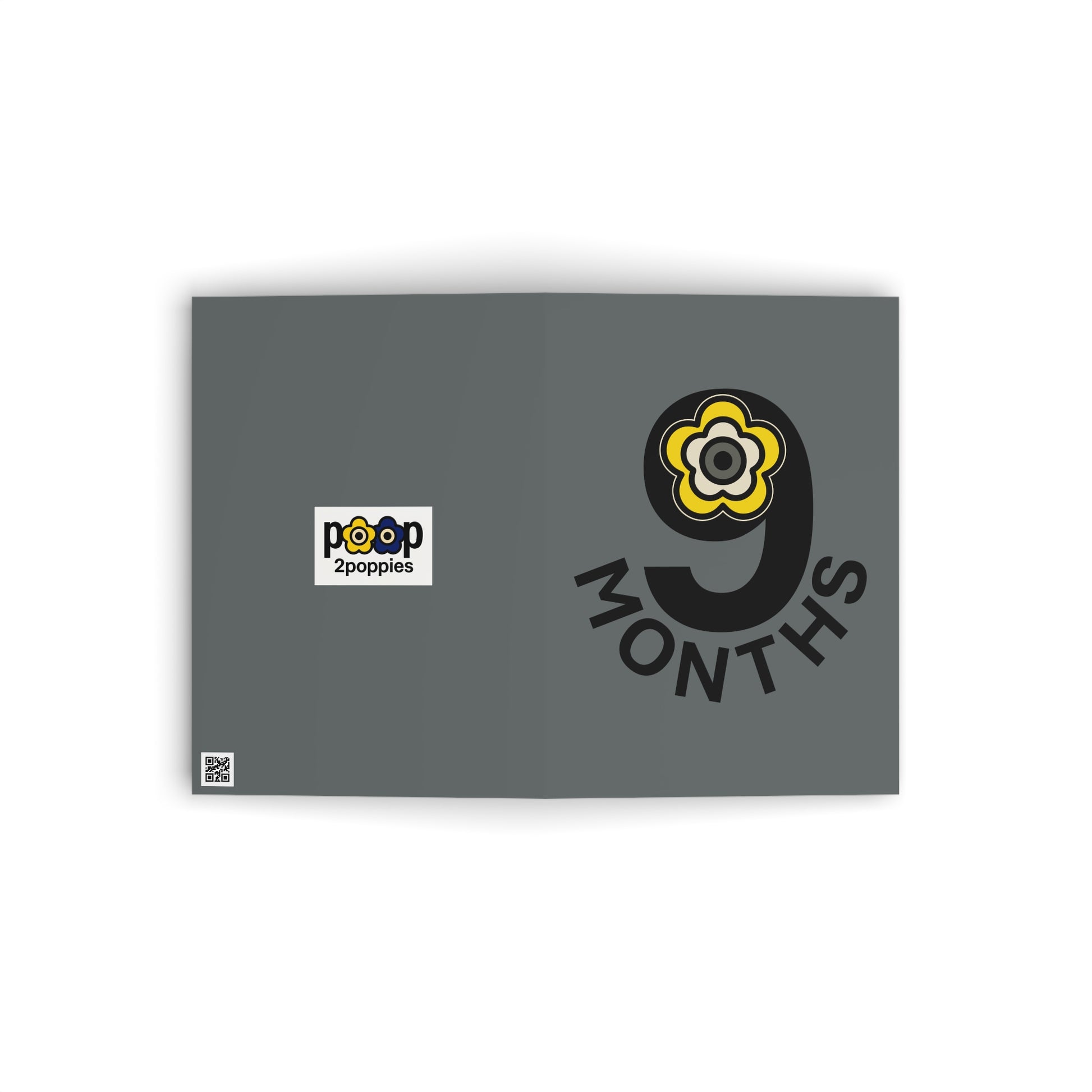 P🌺🌺P2Poppies 9 Months Milestone Greeting Card