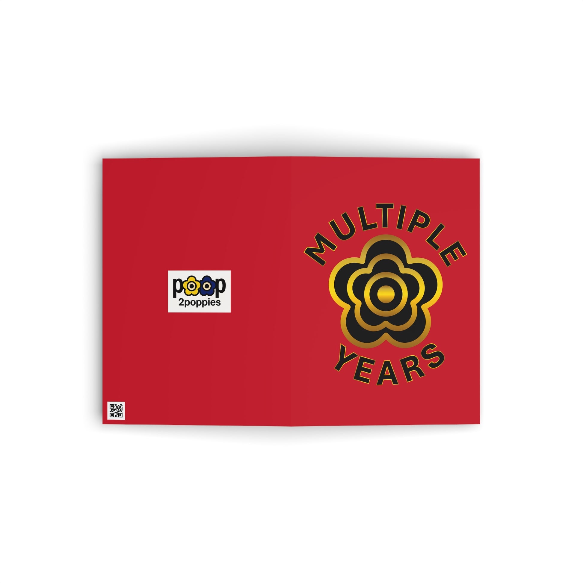 P🌺🌺P2Poppies Multiple Years Milestone Greeting Card