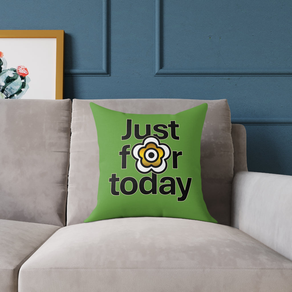 P🌺🌺P2Poppies Just for Today 16" x 16" Cushion – Recovery Inspiration Pillow