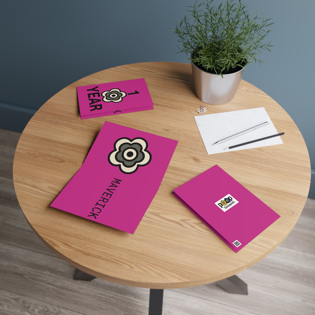 P🌺🌺P2Poppies 1 Year Milestone Greeting Card