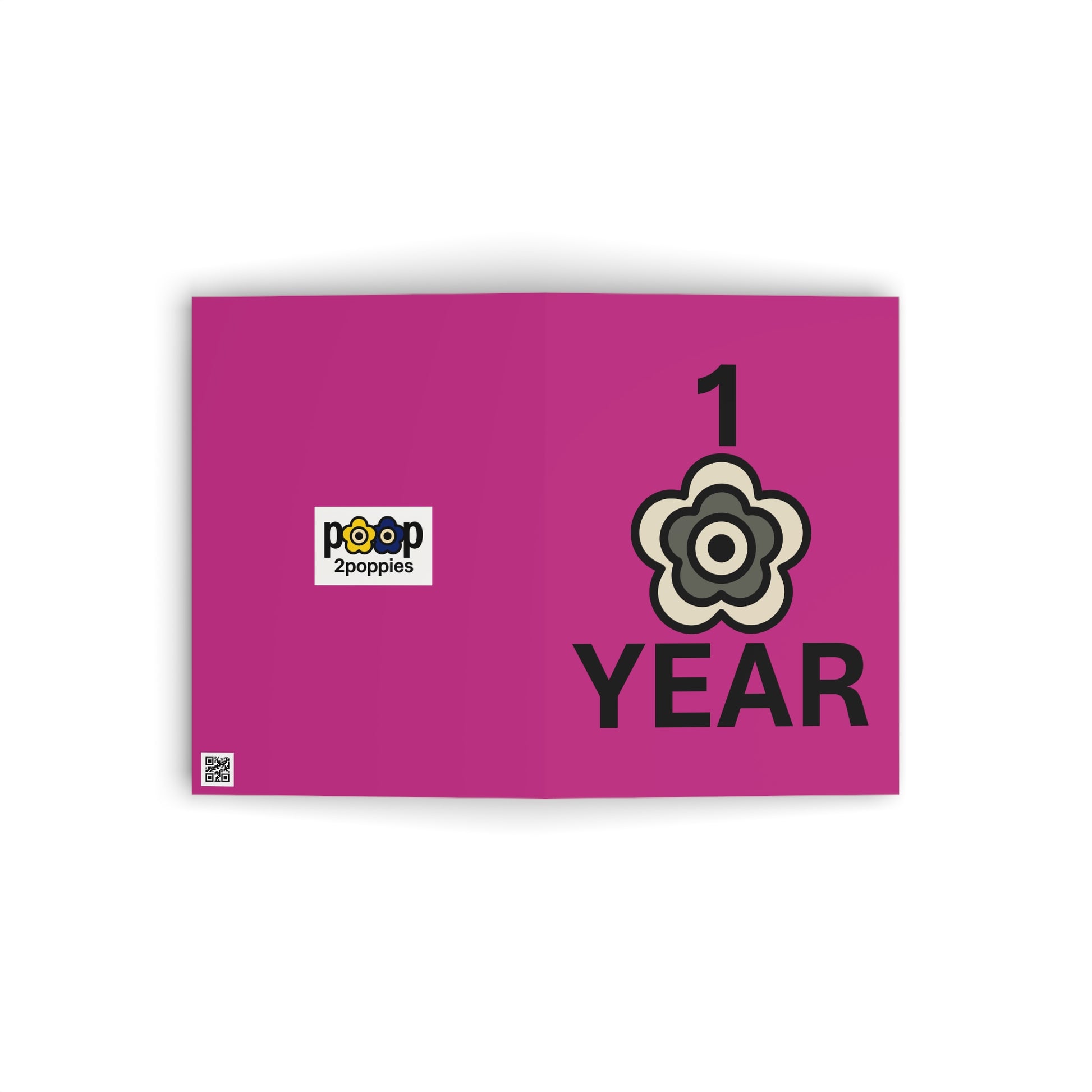 P🌺🌺P2Poppies 1 Year Milestone Greeting Card