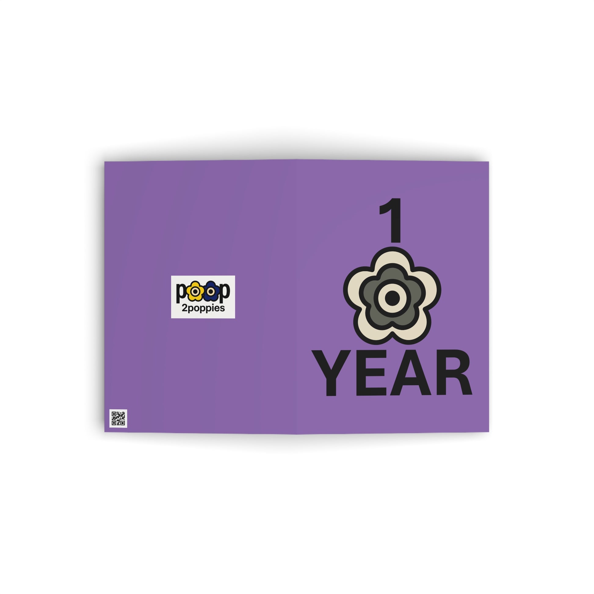 P🌺🌺P2Poppies 1 Year Milestone Greeting Card