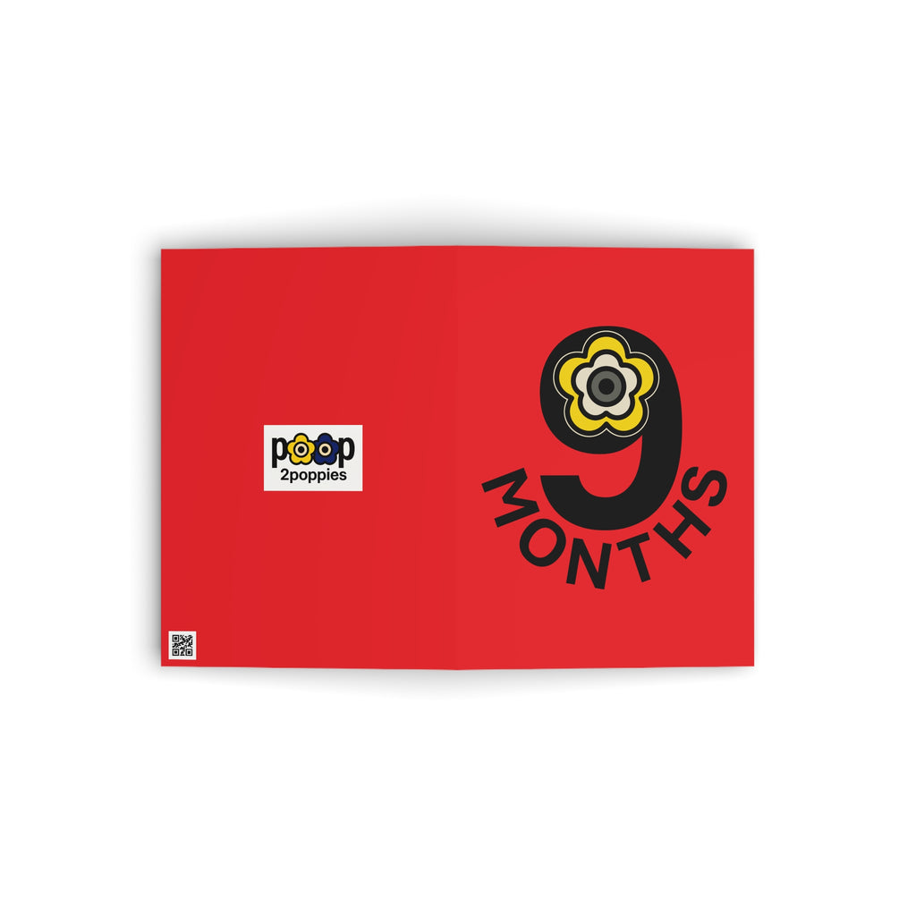 P🌺🌺P2Poppies 9 Months Milestone Greeting Card