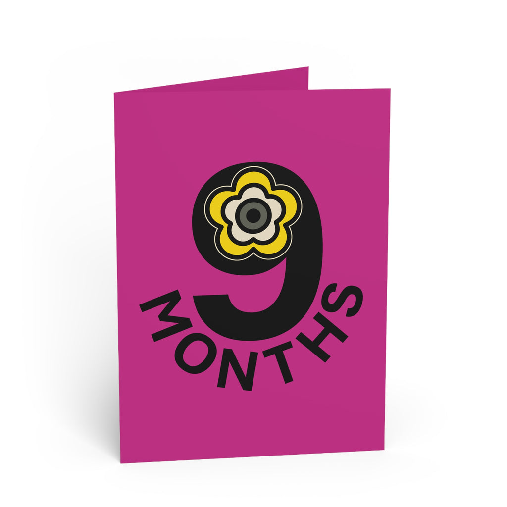 P🌺🌺P2Poppies 9 Months Milestone Greeting Card