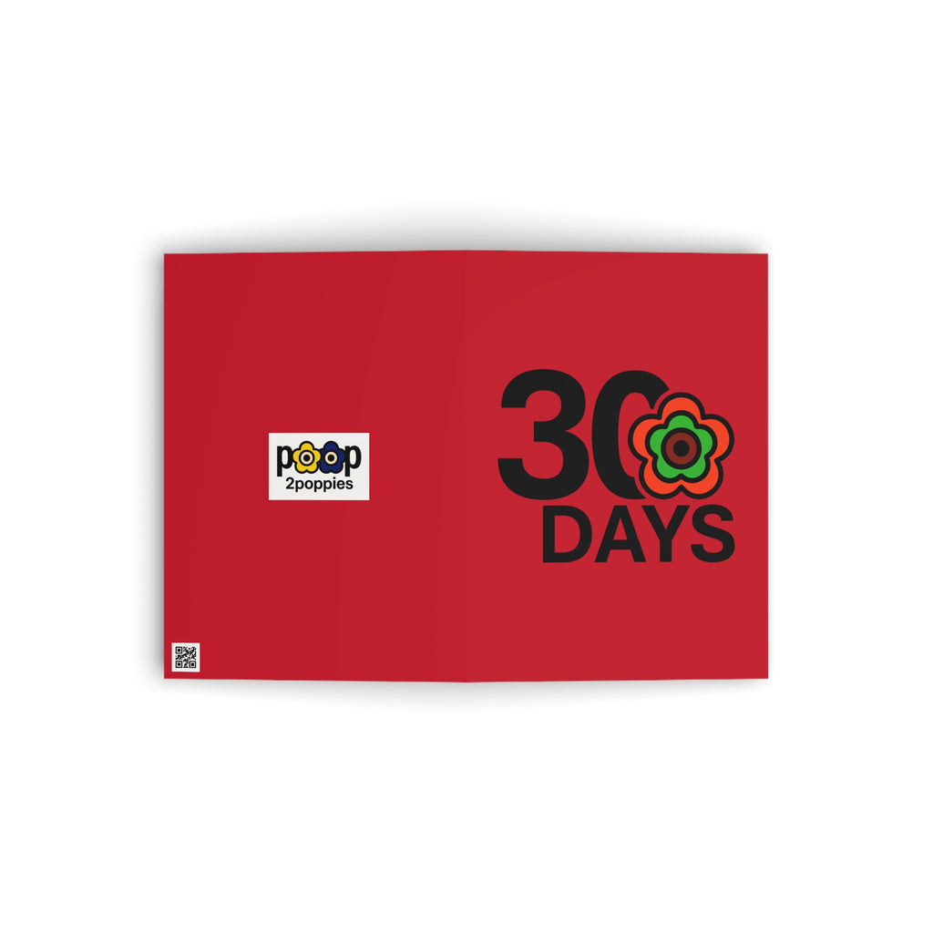 P🌺🌺P2Poppies 30 Days Milestone Greeting Card