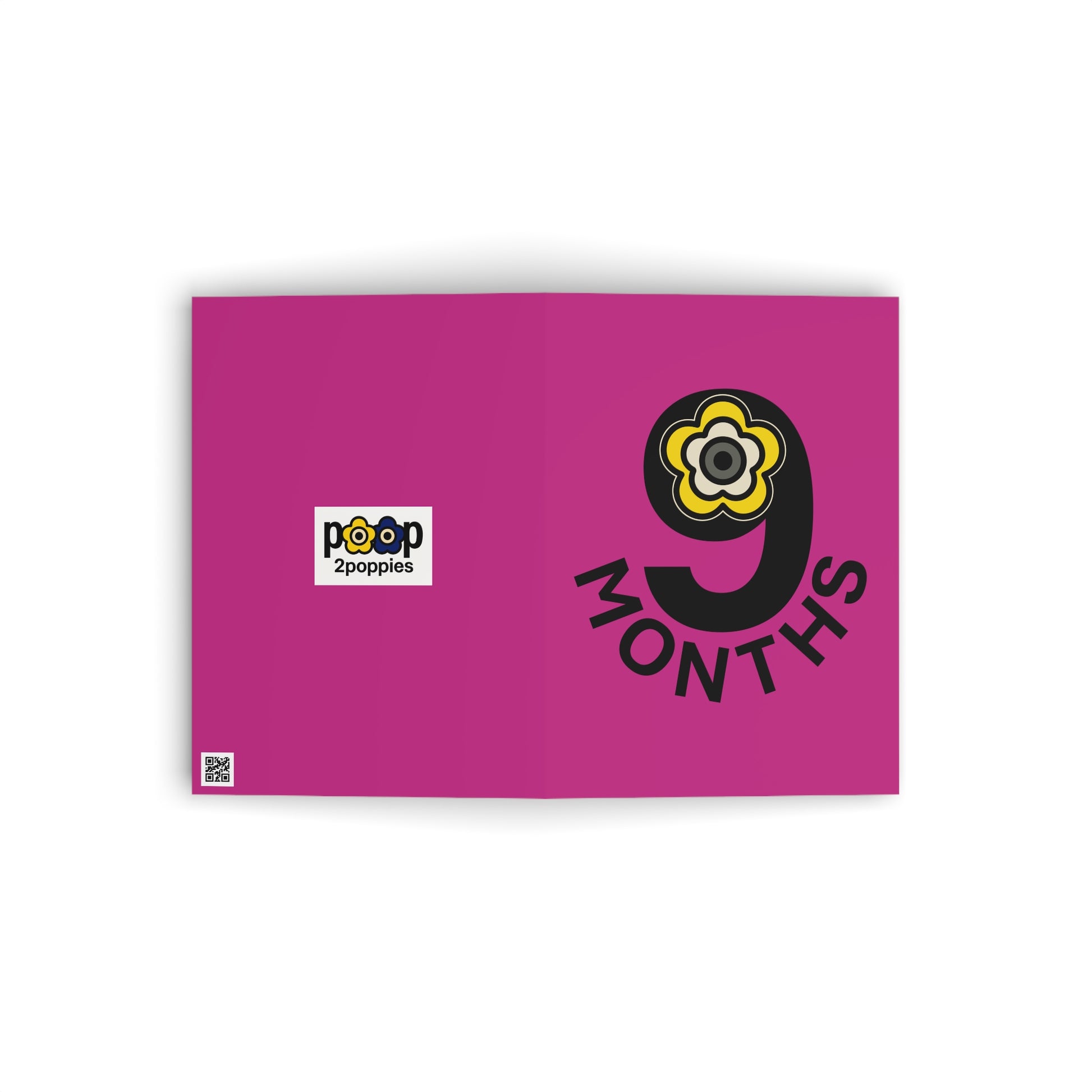 P🌺🌺P2Poppies 9 Months Milestone Greeting Card