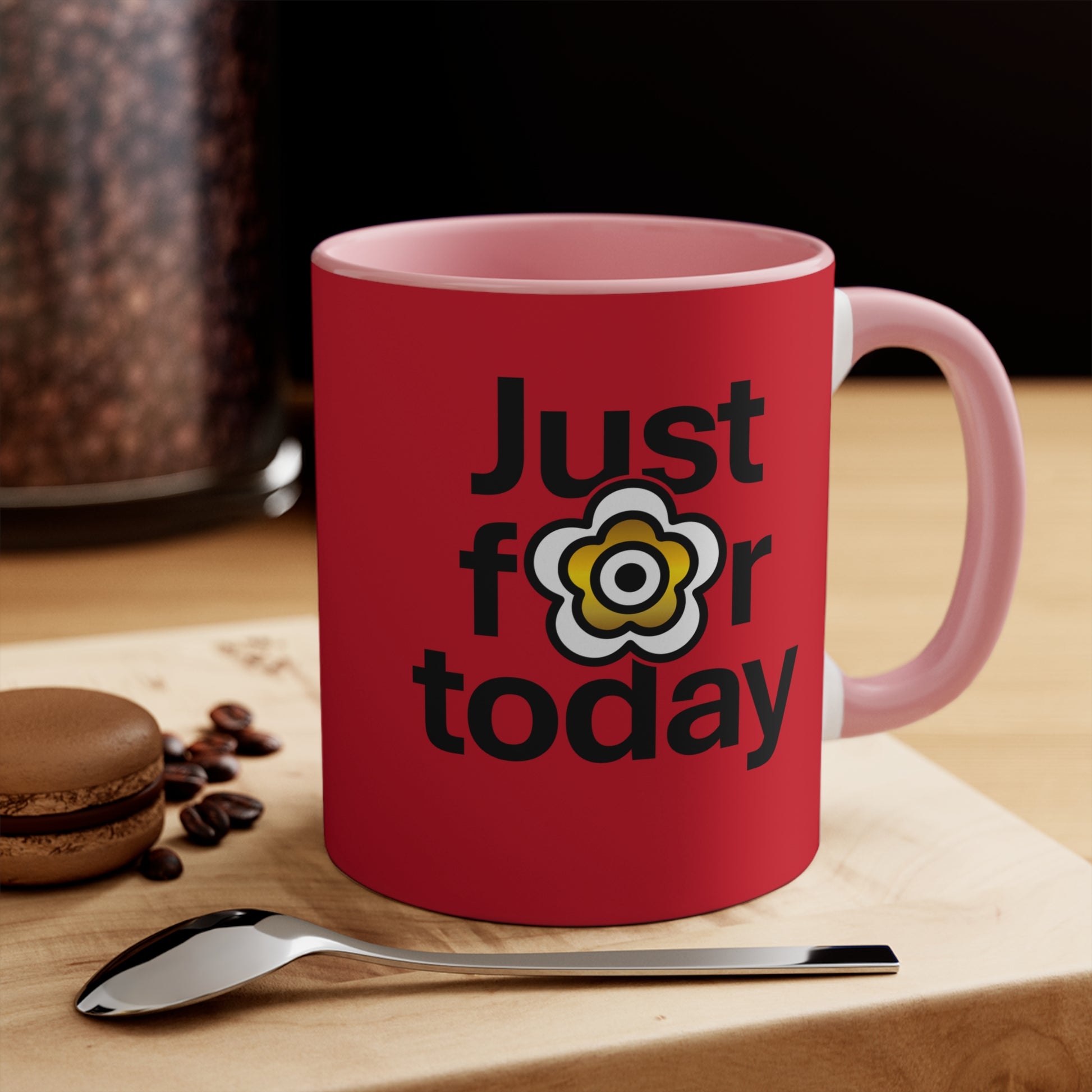 P🌺🌺P2Poppies Just for Today – Motivational Recovery Mug