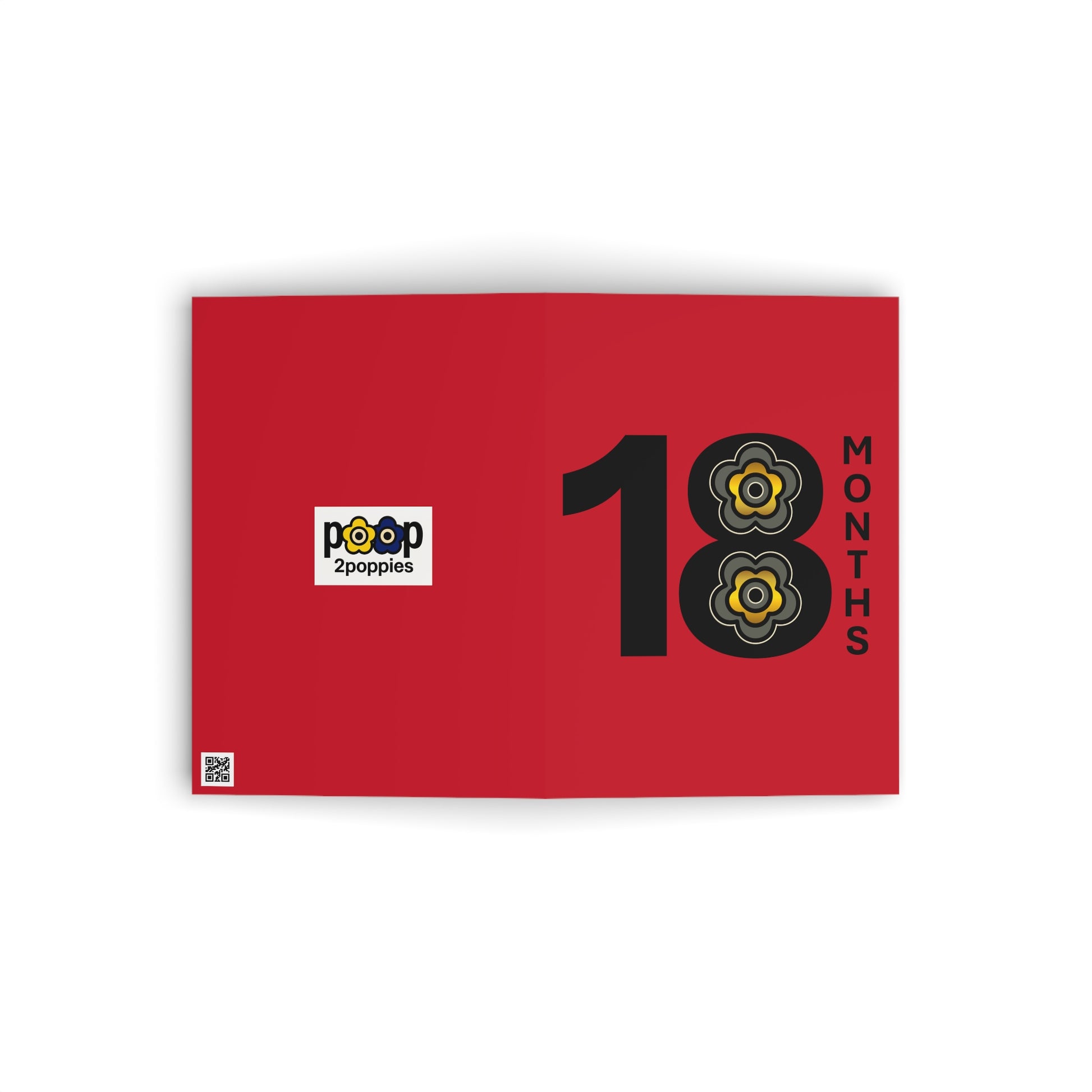 P🌺🌺P2Poppies 18 Months Milestone Greeting Card