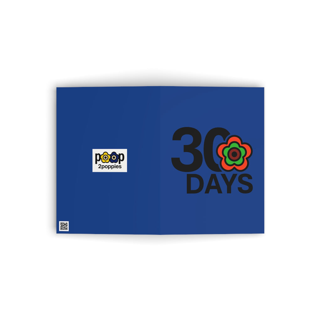 P🌺🌺P2Poppies 30 Days Milestone Greeting Card