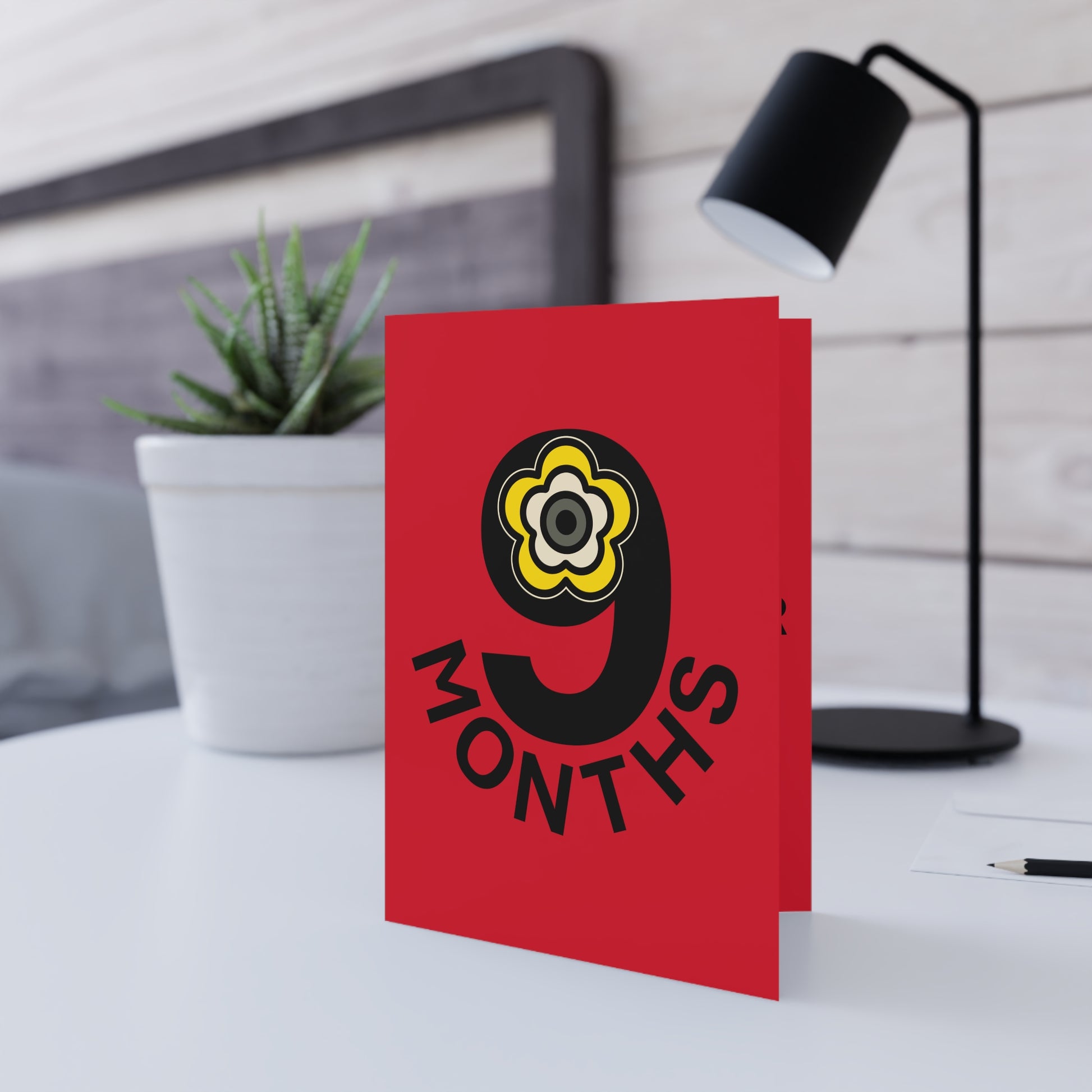 P🌺🌺P2Poppies 9 Months Milestone Greeting Card