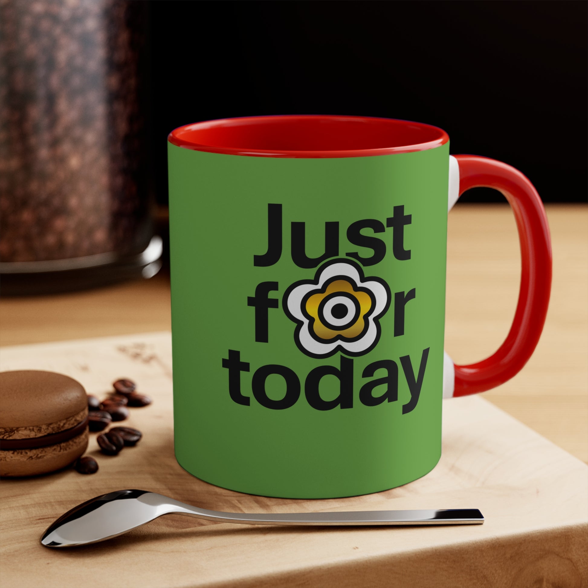 P🌺🌺P2Poppies Just for Today – Motivational Recovery Mug