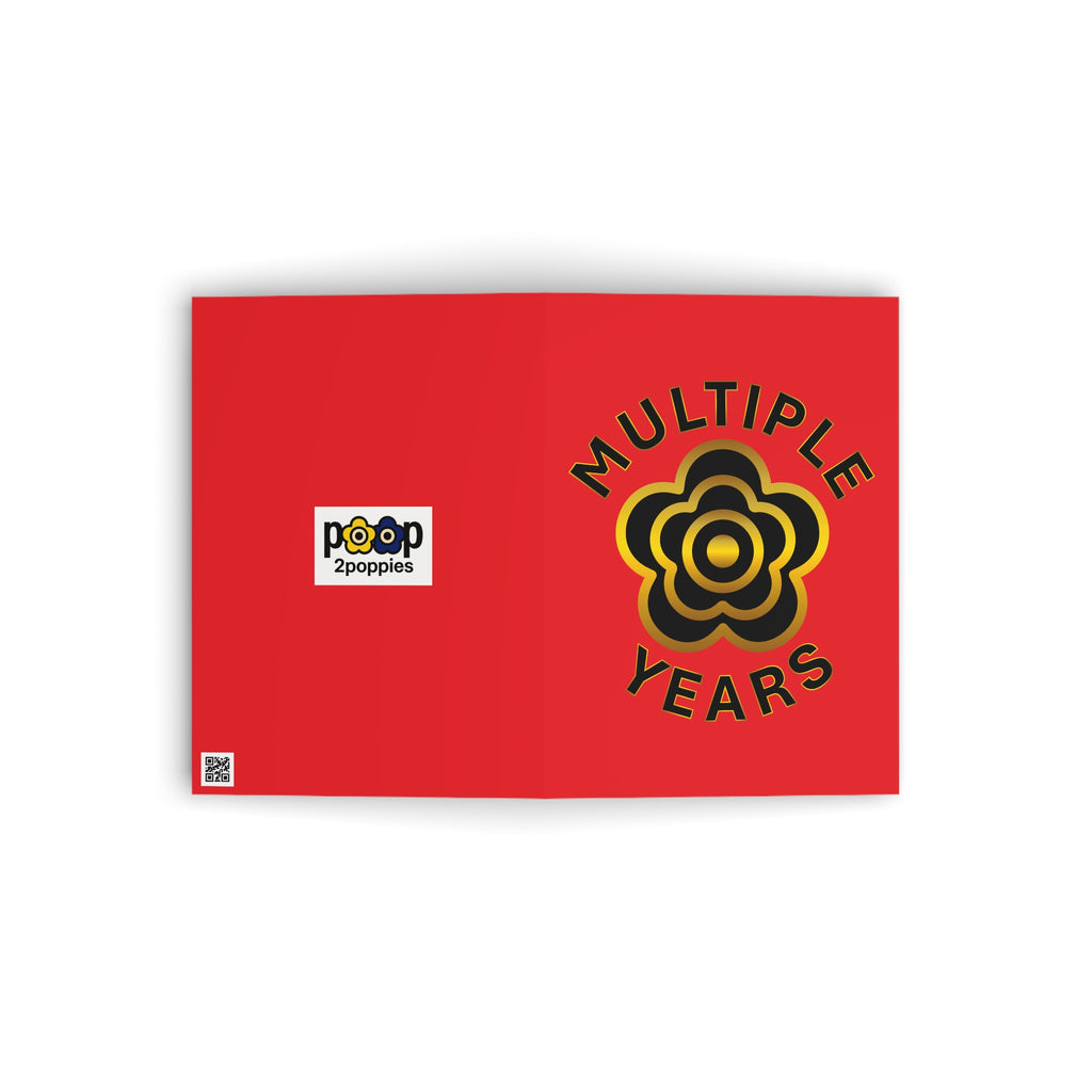 P🌺🌺P2Poppies Multiple Years Milestone Greeting Card