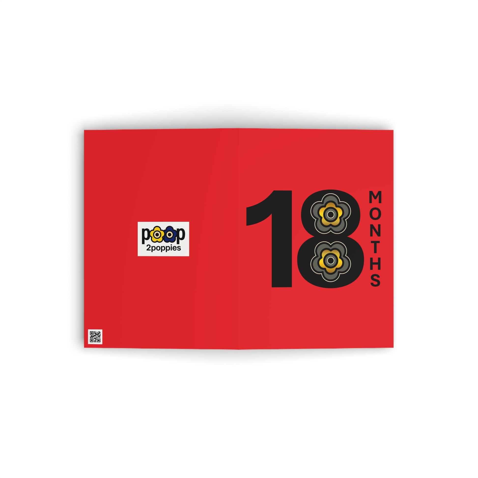 P🌺🌺P2Poppies 18 Months Milestone Greeting Card