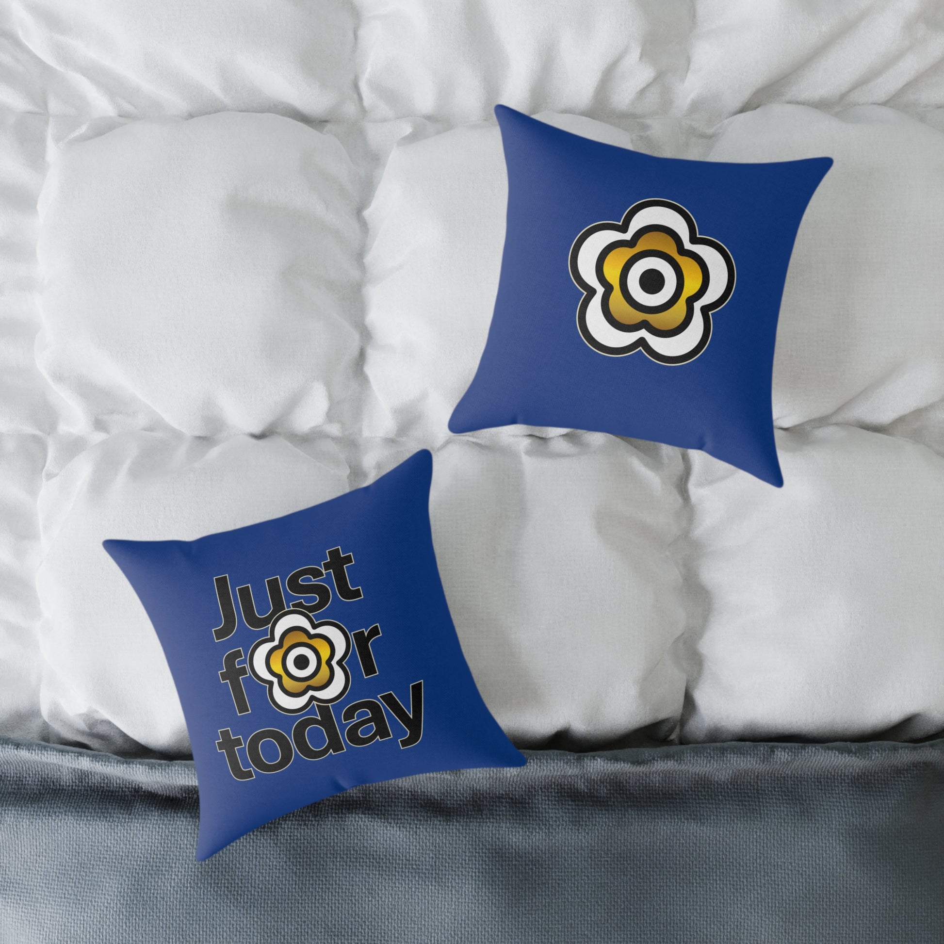 P🌺🌺P2Poppies Just for Today 16" x 16" Cushion – Recovery Inspiration Pillow