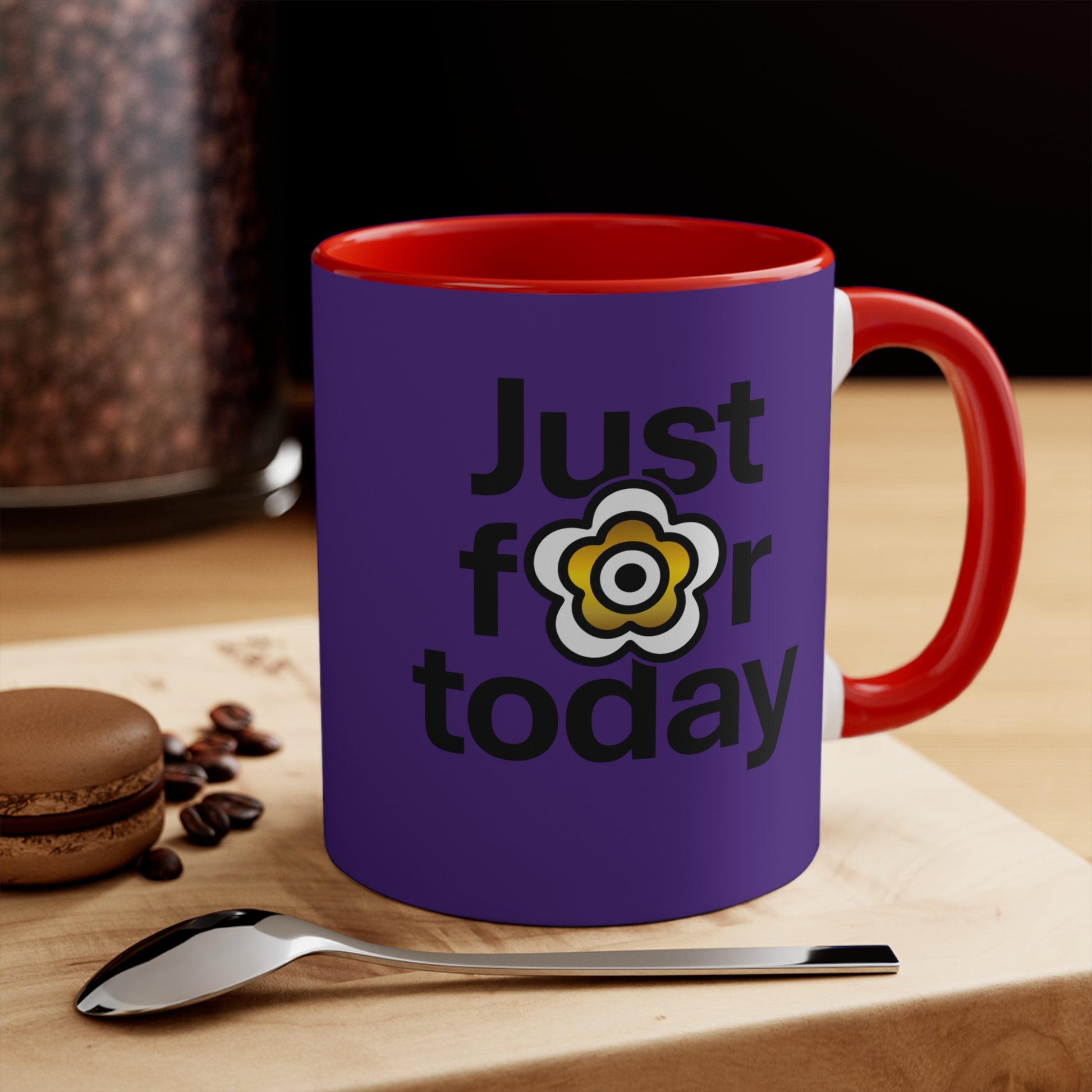 P🌺🌺P2Poppies Just for Today – Motivational Recovery Mug