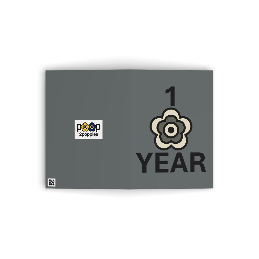 P🌺🌺P2Poppies 1 Year Milestone Greeting Card