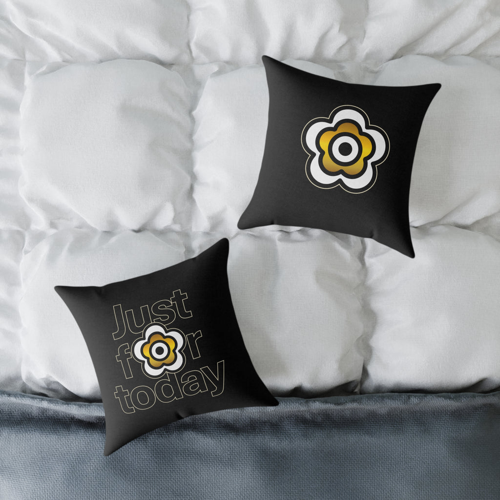 P🌺🌺P2Poppies Just for Today 16" x 16" Cushion – Recovery Inspiration Pillow