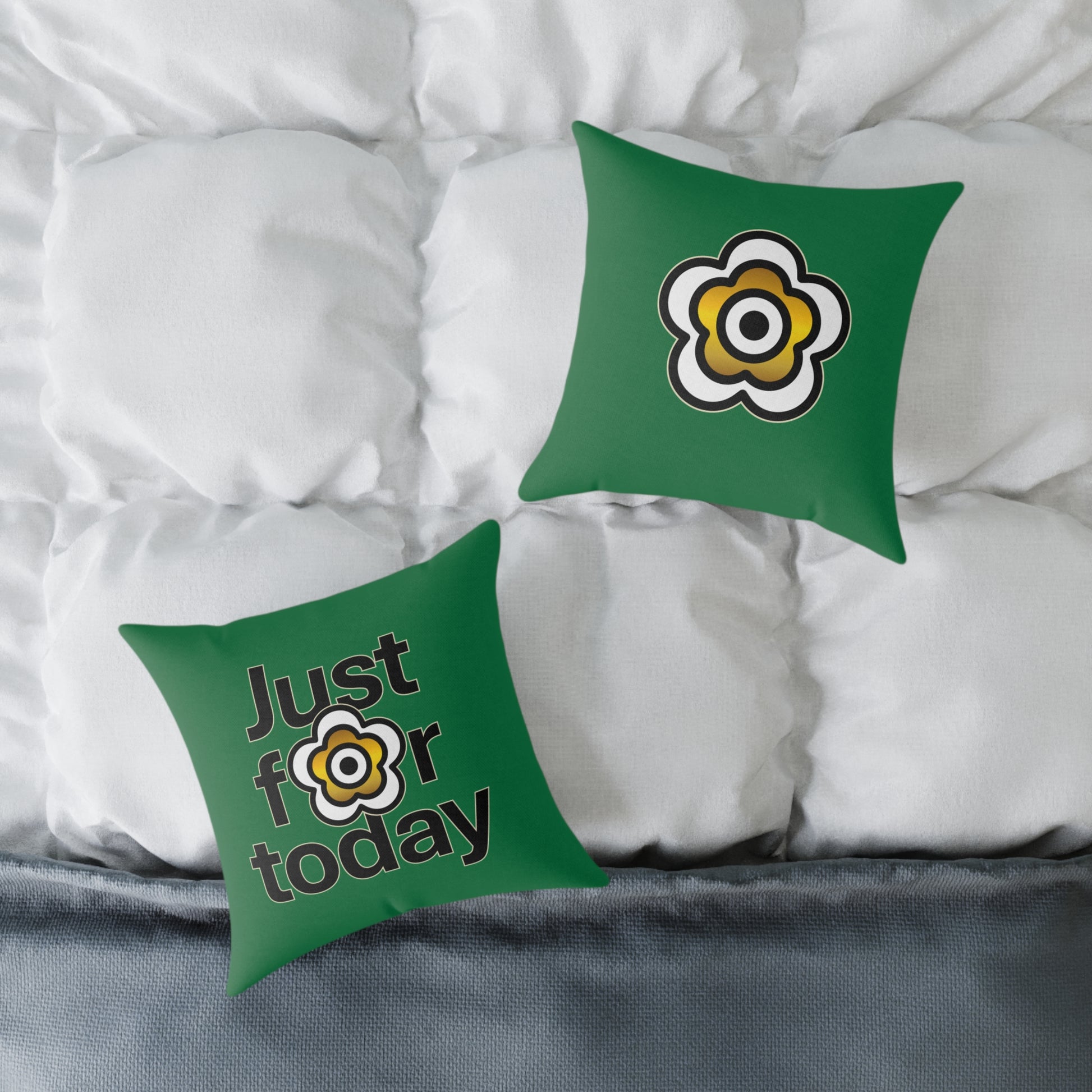 P🌺🌺P2Poppies Just for Today 16" x 16" Cushion – Recovery Inspiration Pillow